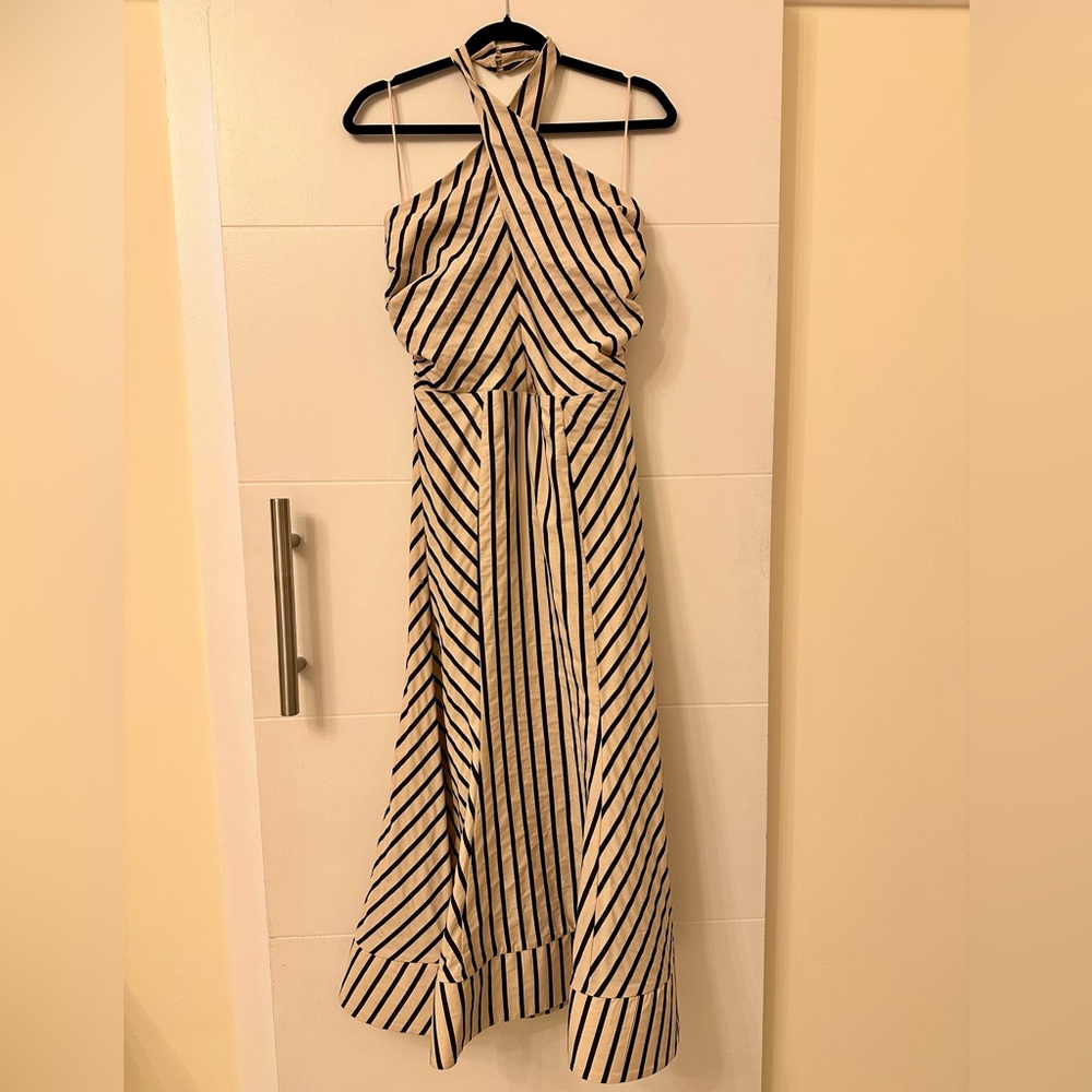 Striped Halter Maxi Dress
